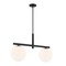Designers Fountain Crown Heights 60 Watt 2 Light Matte Black Pendant with Etched Opal Glass Shade D252M-IS-MB - alternate 1